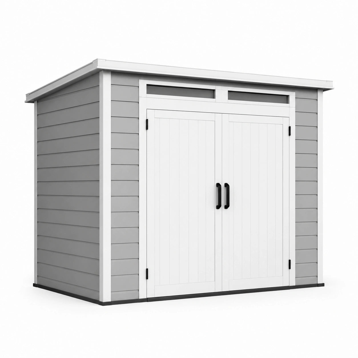 Abri de jardin en composite gris et blanc 200x150x210 cm