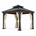 Tonnelle de jardin en aluminium et polyester anthracite 3x3m
