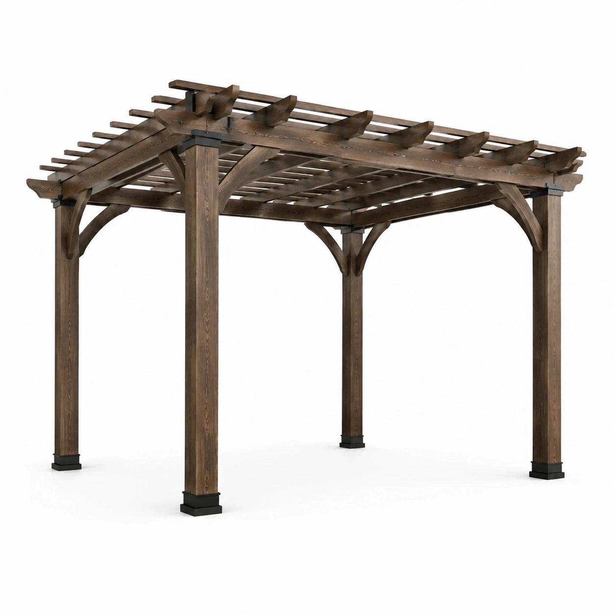 Pergola en bois massif brun 300x300 cm