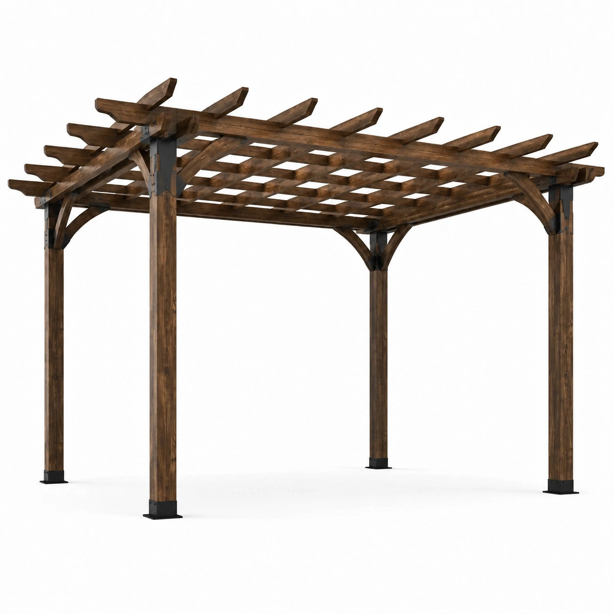 Pergola en bois avec connecteurs métalliques 300x300x230 cm