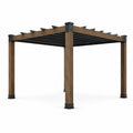 Pergola en bois et métal marron/noir 3m x 3m