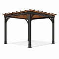 Pergola en aluminium noir avec toit en cèdre 300x300x250 cm