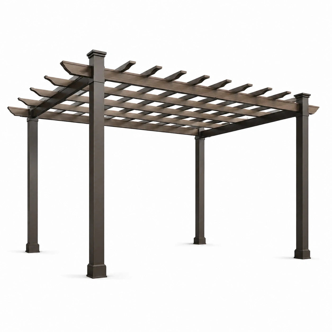 Pergola en bois et métal brun 3x4 m extérieur