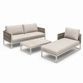 Ensemble de salon de jardin en aluminium avec coussins beige