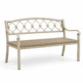 Banc d'extérieur en aluminium et assise en osier beige
