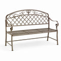 Banc de jardin en métal brun 150 cm