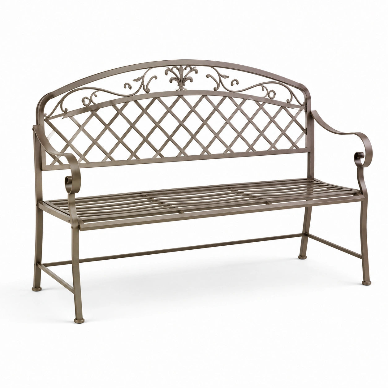 Banc de jardin en métal brun 150 cm
