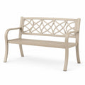 Banc de jardin en métal beige avec motifs croisillon 127x60x85 cm