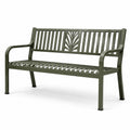 Banc de jardin en métal vert avec accoudoirs 120x50x85cm