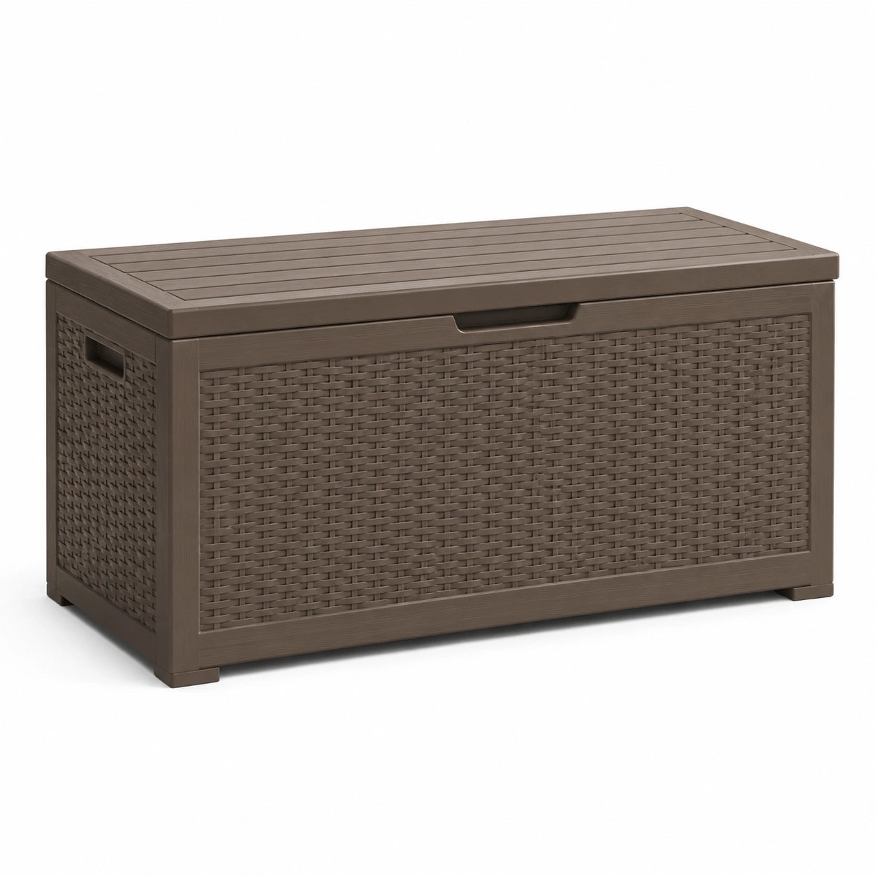 Coffre de rangement en plastique résistant marron 120x55x60 cm