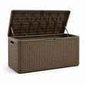 Coffre de rangement en plastique beige 120x56x63 cm