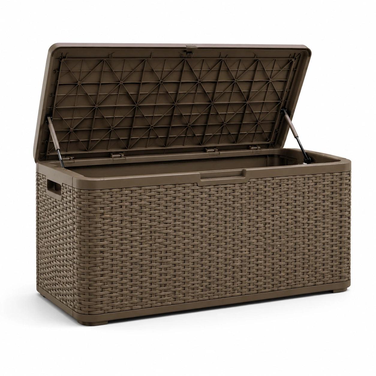 Coffre de rangement en plastique beige 120x56x63 cm