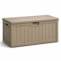 Coffre de rangement extérieur en plastique polypropylène beige 120x45x57 cm