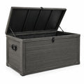 Coffre de rangement extérieur en résine gris foncé 117x45x57 cm