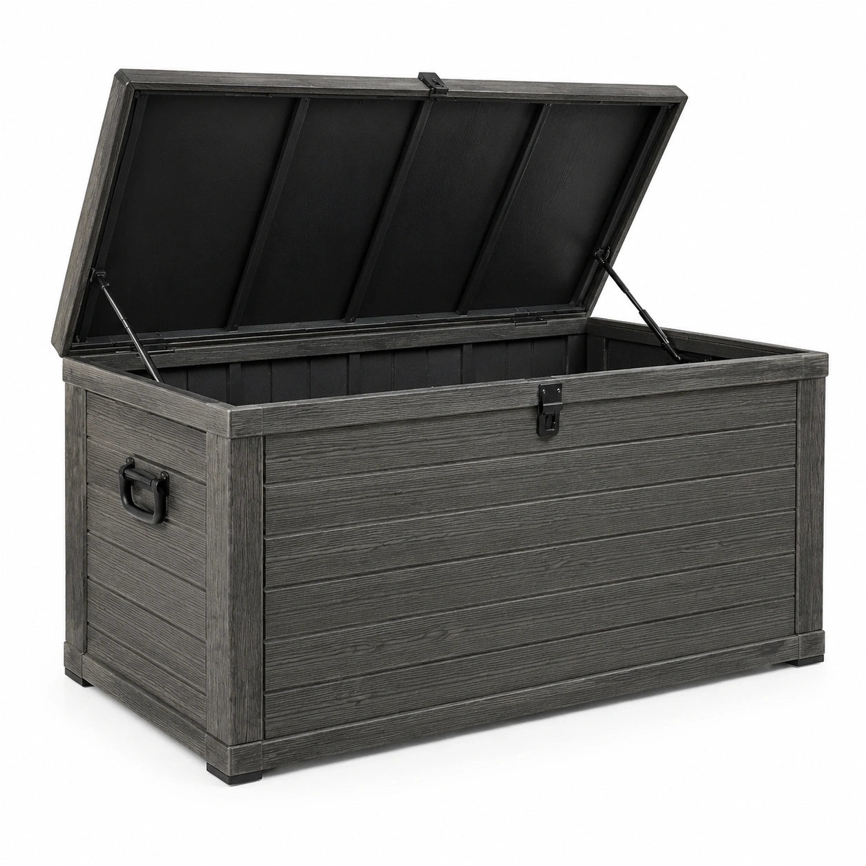 Coffre de rangement extérieur en résine gris foncé 117x45x57 cm