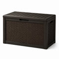 Coffre de rangement en résine tressée marron 120x55x60 cm
