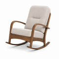 Chaise berçante en bois et tissu beige