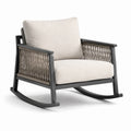 Fauteuil à bascule en aluminium avec coussins en polyester beige